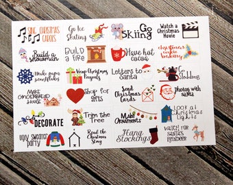Christmas Bucket List Planner Stickers - for use with Erin Condren - Happy Planner