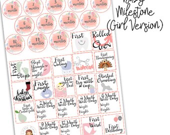 Baby Girl Milestones Planner Sticker Functional Sheet
