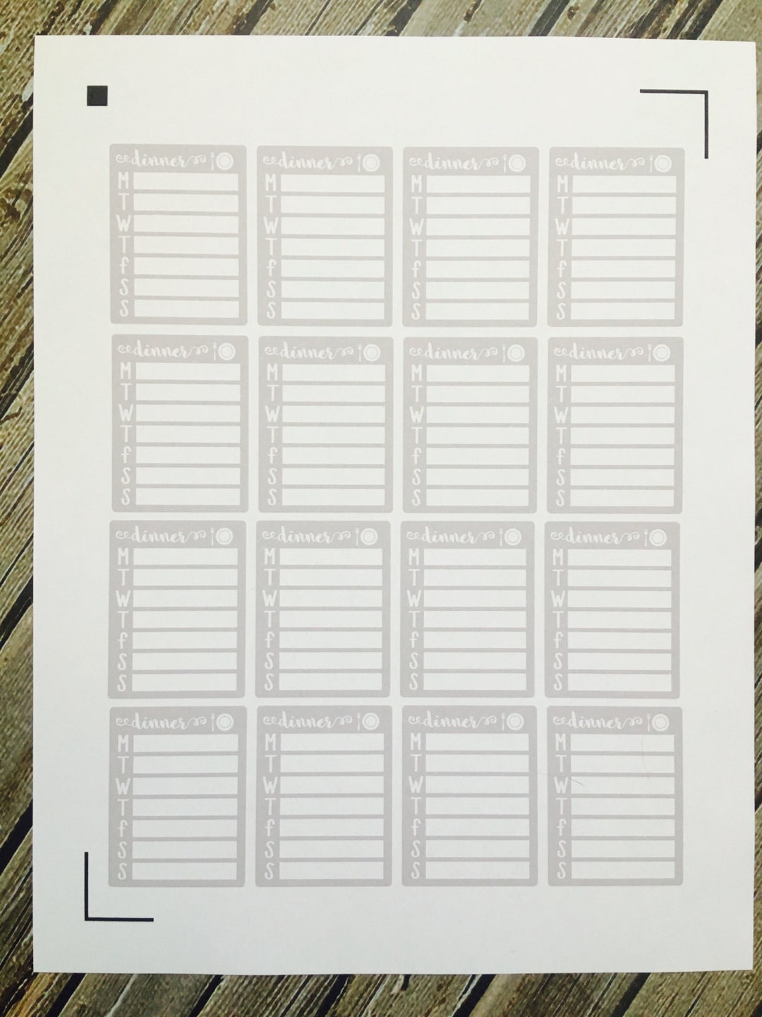 Weekly Dinner Planner Stickers - Etsy