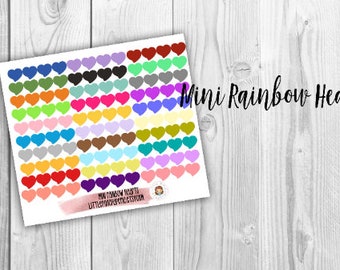 Mini Rainbow Hearts - Mini Planner Stickers