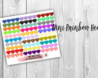Mini Regenboog hartjes - Mini Planner Stickers