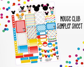 Mouse Clubhouse Sampler Sheet - Erin Condren Stickers - Happy Planner Stickers - Mini Kit