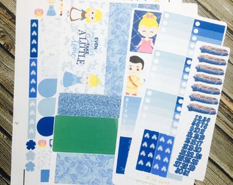 Cinderella Glazen Slipper Full Kit Wekelijkse Planner Stickers Set, voor gebruik met Erin Condren Life Planner, Happy Planner