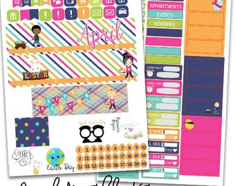April Monthly Planner Kit - voor gebruik met Erin Condren Life Planner - Happy Planner - Planner Stickers