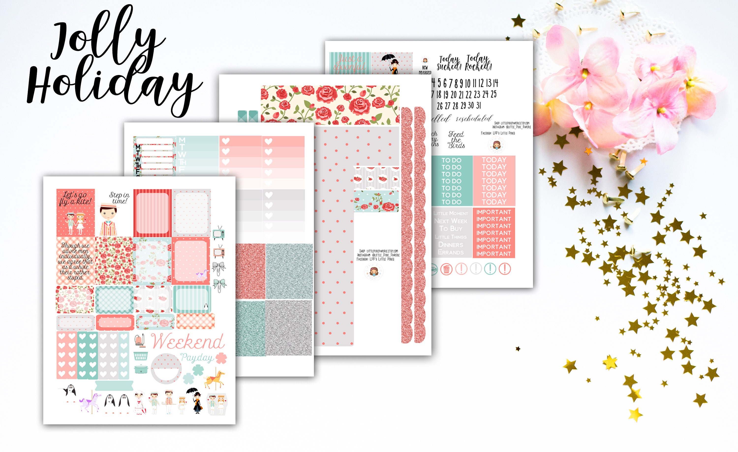 Mary Poppins Monthly Planner Stickers Erin Condren for