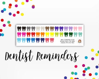 Tandarts herinneringen Functionele Planner Stickers - Tand Fee Herinnering - voor gebruik met Erin Condren - Happy Planner - Afspraak Herinneringen