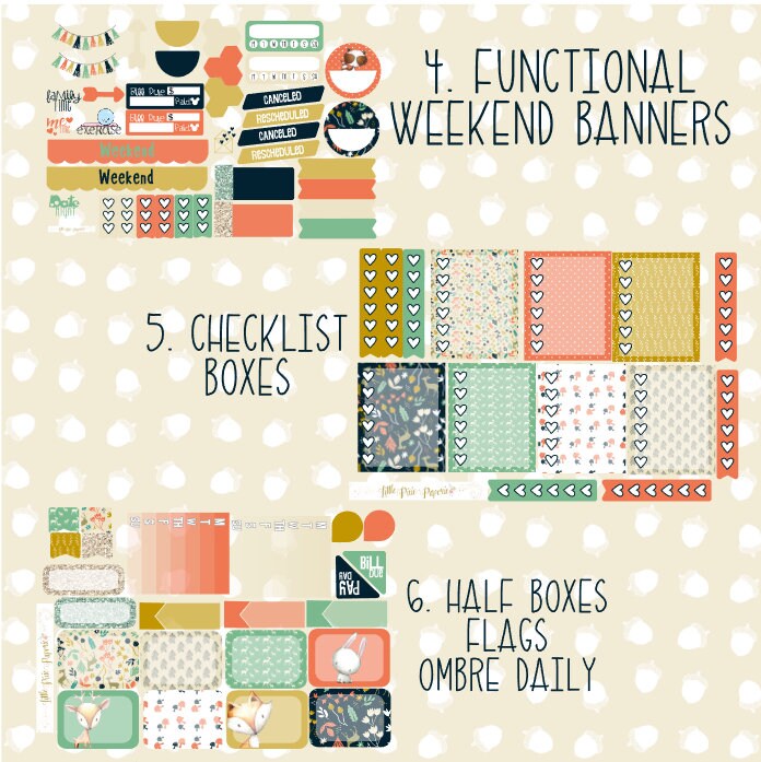 Woodland Cuties Weekly Planner Kit - Vertical Planner Stickers - Forest ...