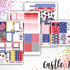 Castle Time Weekly Planner Kit - Weekly Sampler Sheet - for use with Erin Condren - Happy Planner - Mouse Ears Stickers