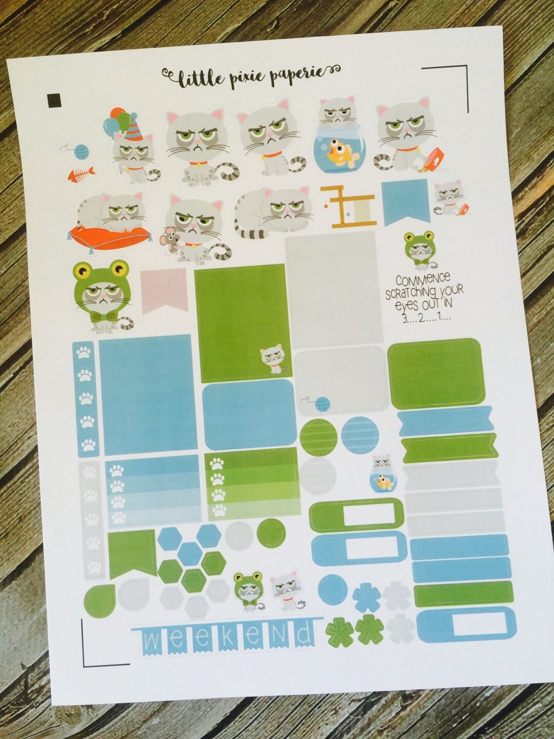 Weekly Planner Sticker Set Sarcastic Cat - Etsy