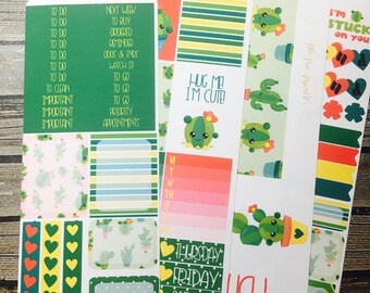 Cutie Cactus Planner Kit - for use with Erin Condren Planner - Happy Planner Kit - Planner Stickers