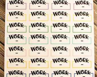 Work Schedule Planner Stickers - Functional Planner Stickers - for use with Erin Condren - Happy Planner