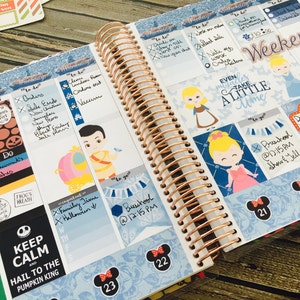 Cinderella Glass Slipper Full Kit Weekly Planner Stickers Set, for Use ...