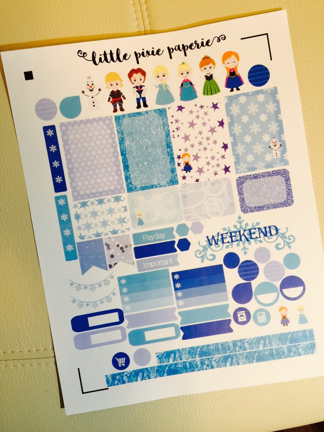 Ice Princess Weekly Planner Stickers Set, for Use With Erin Condren ...