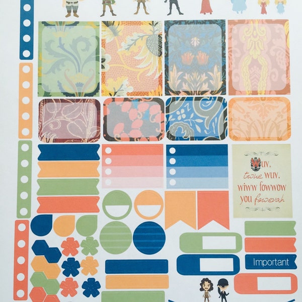 Juego de pegatinas para planificador semanal de princesas de la novia, para usar con Erin Condren Life Planner y Happy Planner.