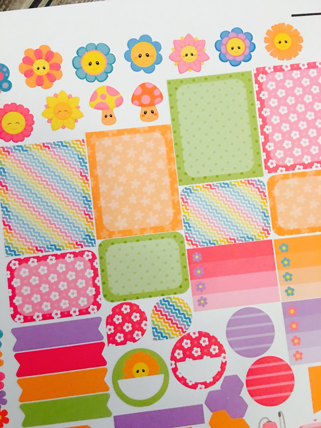 Spring Flowers Weekly Planner Kit - Bright Planner Stickers - Kawaii ...