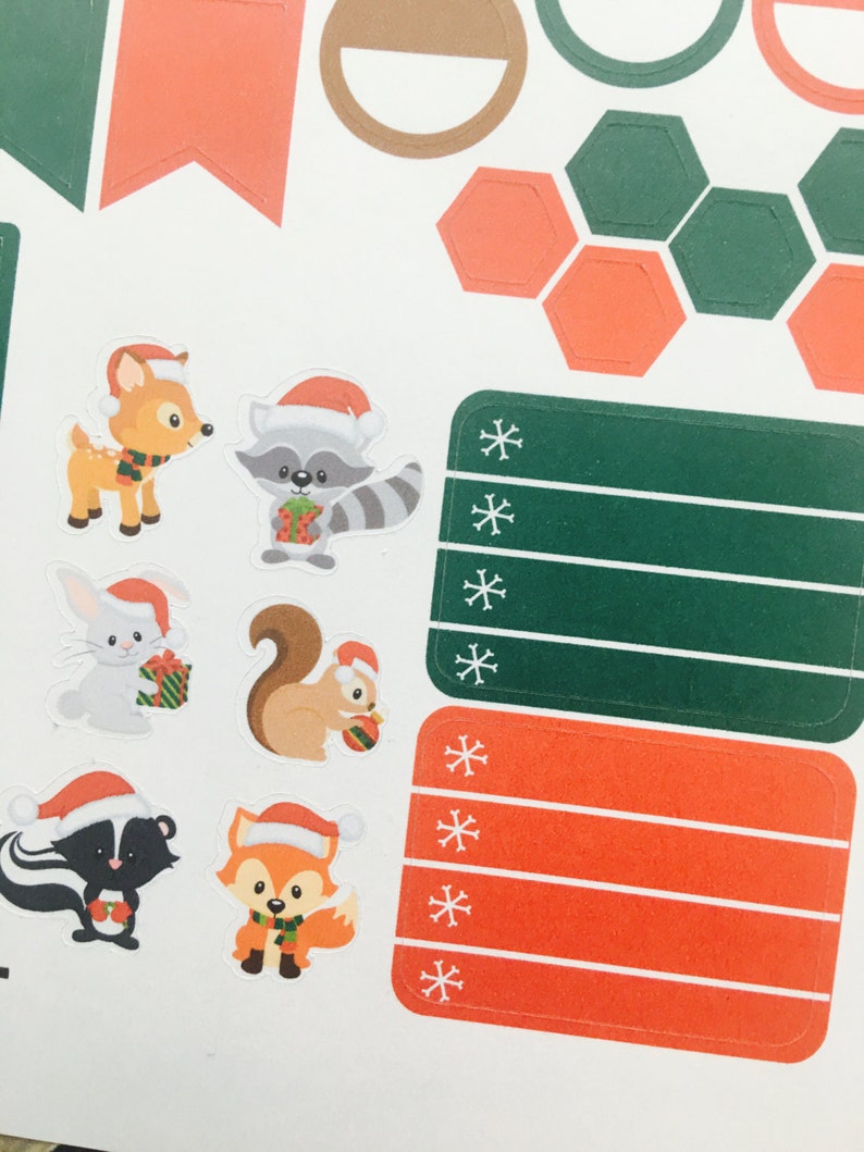 Weekly Planner Sticker Set Christmas Critters image 2