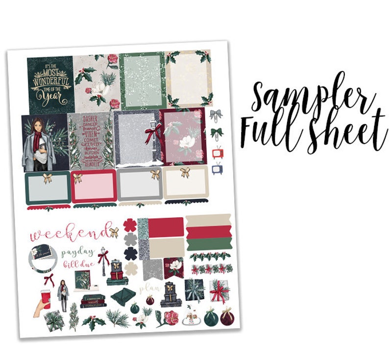 Tis the Season Weekly Planner Sticker Kit - Christmas Planner Stickers ...