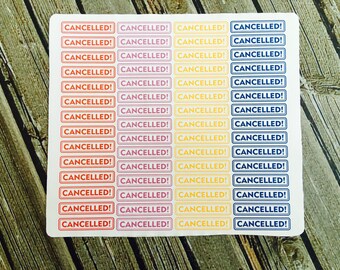 Cancelled Functional Planner Stickers, for use with Erin Condren Life Planner, Happy Planner