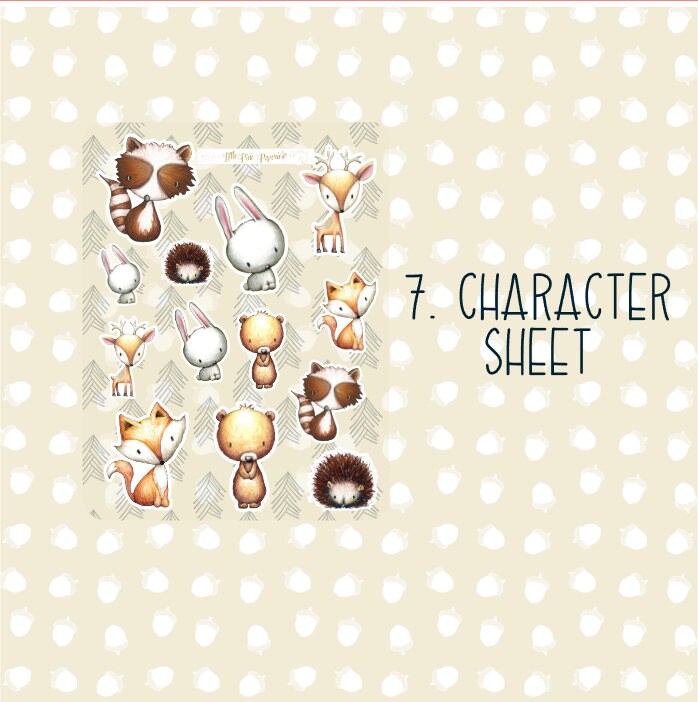 Woodland Cuties Weekly Planner Kit - Vertical Planner Stickers - Forest ...