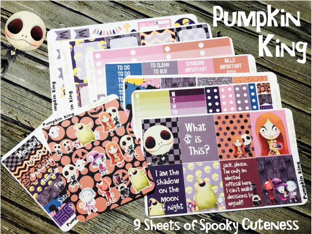 Pumpkin King Jack Halloween Planner Sticker Kit - for Use With Erin ...
