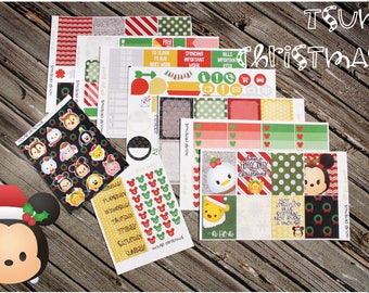 Tsum Christmas Weekly Planner Stickers Set - for use with Erin Condren - Happy Planner - Mouse Christmas