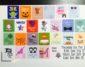 Yearly Holiday Functional Planner Stickers