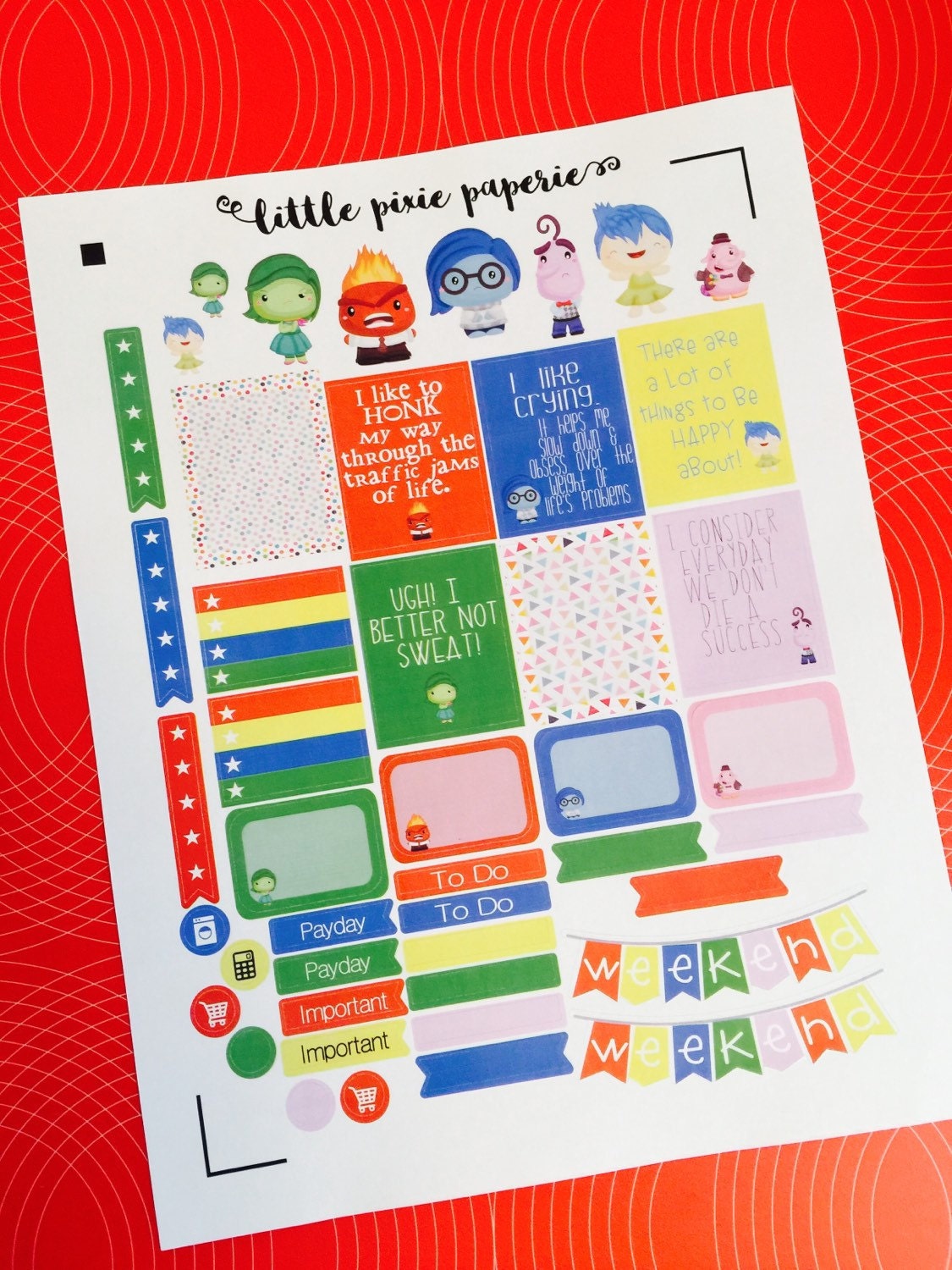 Emotions Weekly Planner Stickers Set, for use with Erin Condren Life …
