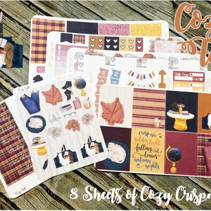Cozy Fall Planner Stickers Kit - For use with Erin Condren - Happy Planner Stickers - Autumn Planner Kit