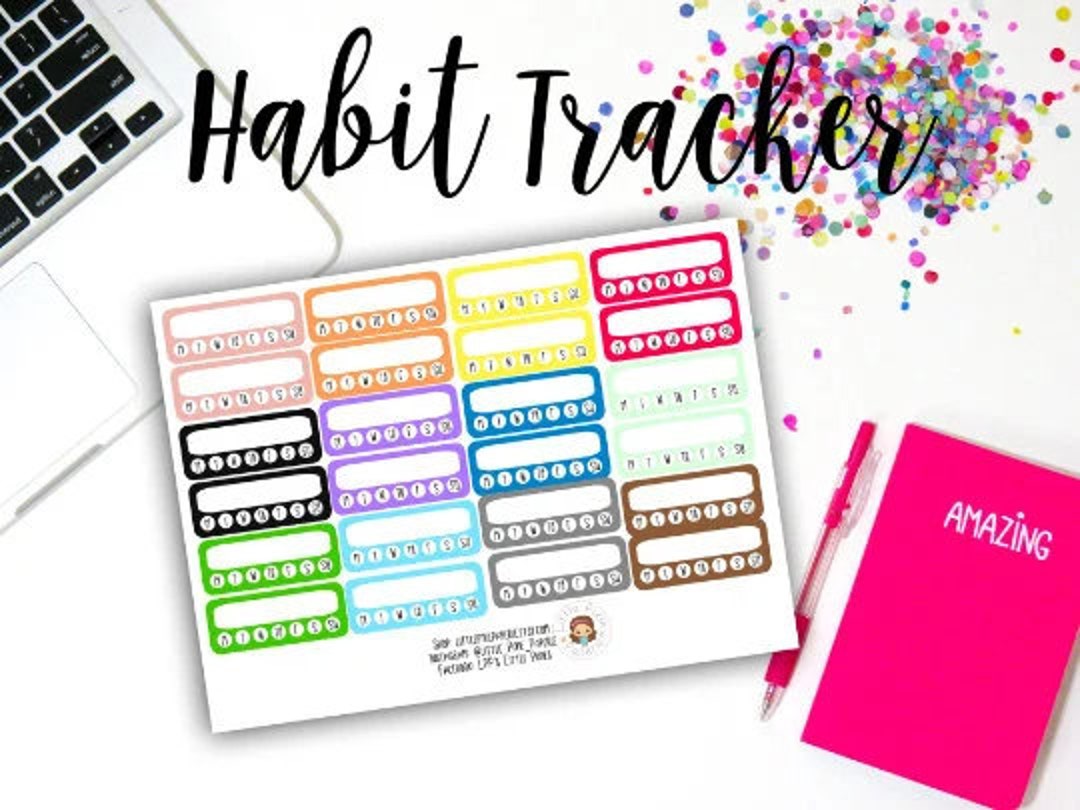 Habit Tracker Functional Planner Stickers - for Use With Erin Condren ...