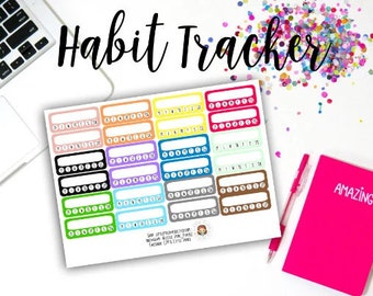 Habit Tracker Functional Planner Stickers - for use with Erin Condren - Happy Planner -