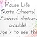 Mouse Life Planner Quote Sticker Sheets - for use with Erin Condren - Happy Planner