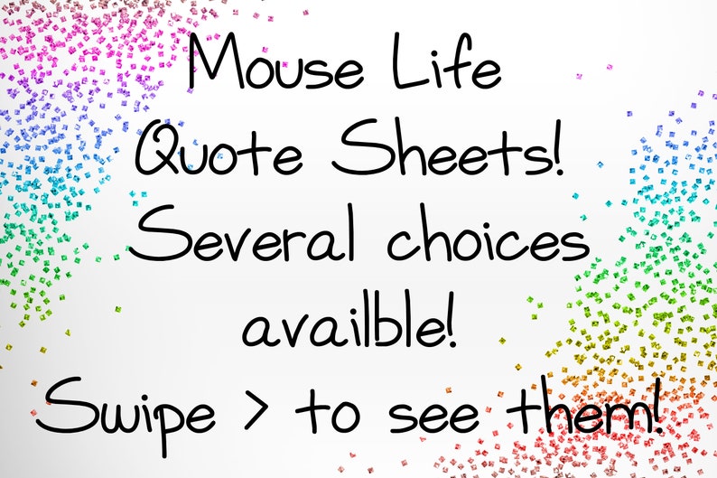 Mouse Life Planner Quote Sticker Sheets - for use with Erin Condren - Happy Planner 
