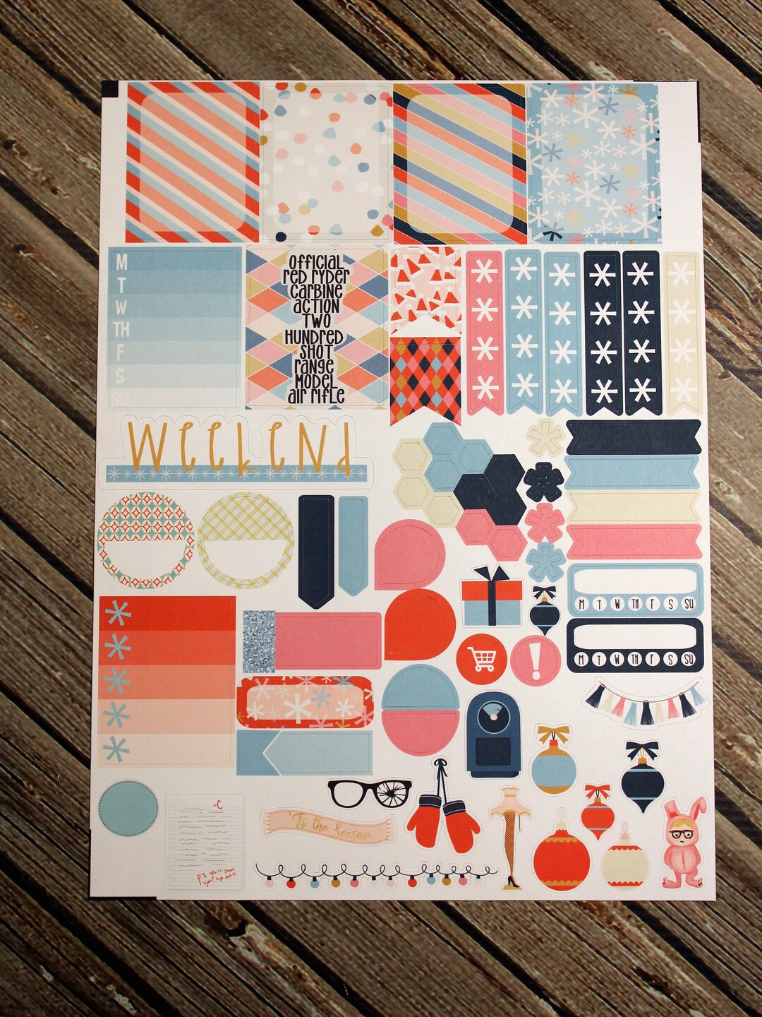 Christmas Tale Weekly Planner Sampler Sheet - for Use With Erin Condren ...