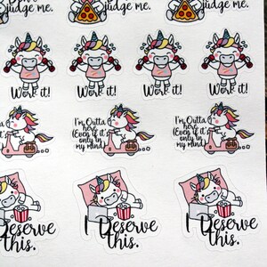 Unicorn Awesomeo Planner Stickers for use with Erin Condren Life Planner Happy Planner image 3