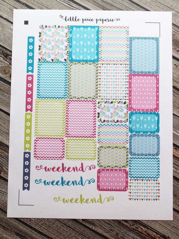 Green Purple Blue Pink Functional Planner Stickers Weekly Kit | Etsy