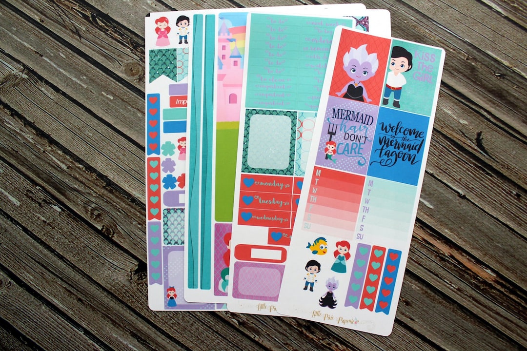 Mermaid Little Weekly Planner Stickers - Full Kit - for Use With Erin ...