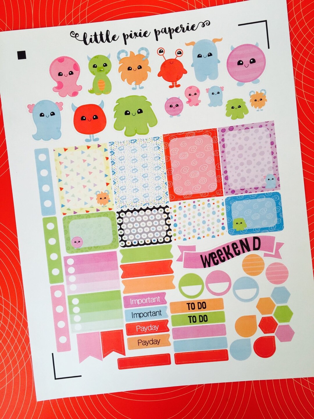 Kawaii Monster Weekly Planner Stickers Set, for Use With Erin Condren ...