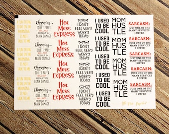 Sassy Mama sheet 2 Functional Script Planner Stickers