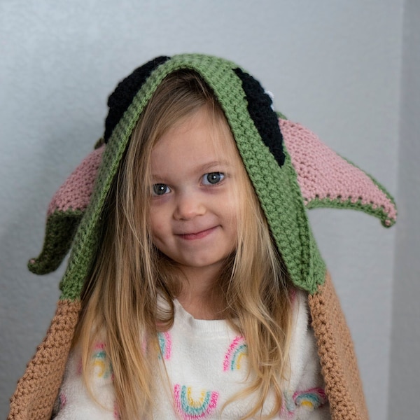 Baby Yoda Hooded Blanket Crochet Pattern