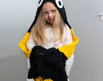 Bumble Bee Hooded Blanket Crochet Pattern