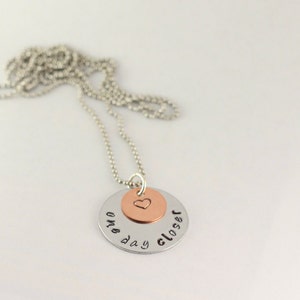 deployment necklace,one day closer, military wife, handstamped, christmas gift,  military girlfriend, deployment jewelry, military jewelry