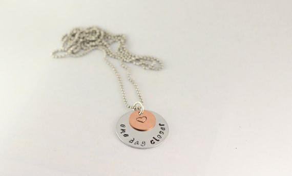 deployment necklace,one day closer, military wife, handstamped, christmas gift,  military girlfriend, deployment jewelry, military jewelry