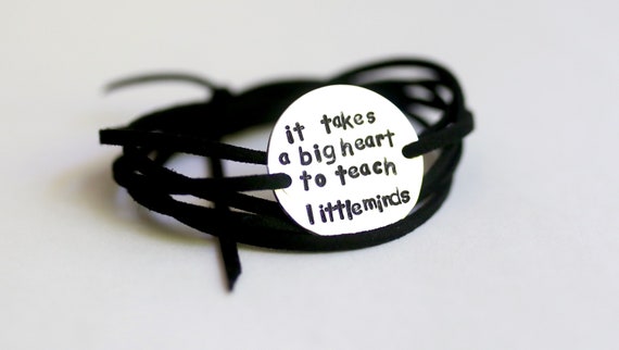 It takes a big heart to teach little minds wrap bracelet, end of year teacher gift,  christmas gift, teacher appreciation, gift for teacher