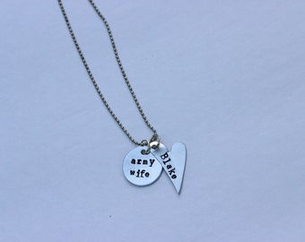 army wife necklace, military girlfriend, military mom, army wife, navy wife, military wife. Necklace