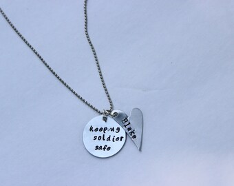 army wife necklace, military girlfriend, military mom, army wife, wrap bracelet, faux suede, hand stamped, navy wife, military wife