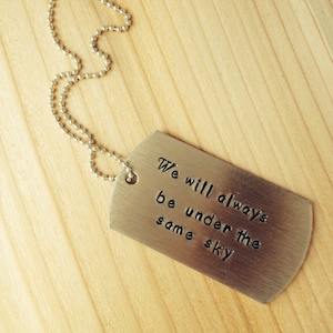 deployment dogtag necklace, hand stamped, military wife, military girlfriend, deployment jewelry, military jewelry