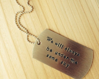 deployment dogtag necklace, hand stamped, military wife, military girlfriend, deployment jewelry, military jewelry