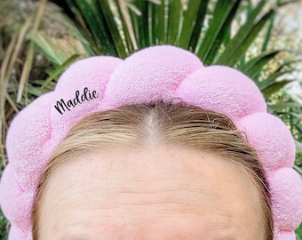 Valentine's Day Puffy headband | Terrycloth Makeup Headband | Towel Headband | Sponge Puff Headband | Pink Puffy Spa Headband Gift | Viral