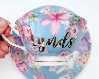 Personalized Teacup for Wife | Anniversary Gift for Girlfriend | Wedding Anniversary | I Love You Gift from Husband | Wife Birthday Tea