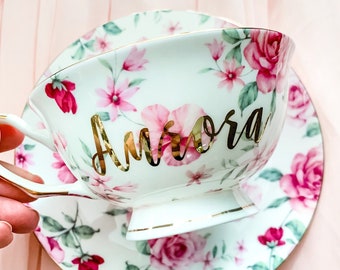 Tea Cup | Personalized Tea Cups | Custom Tea Cup | Tea Lover Gift | Teacup Gift | Tea Cup Gift for Her | Personalized Gift | Tea Party